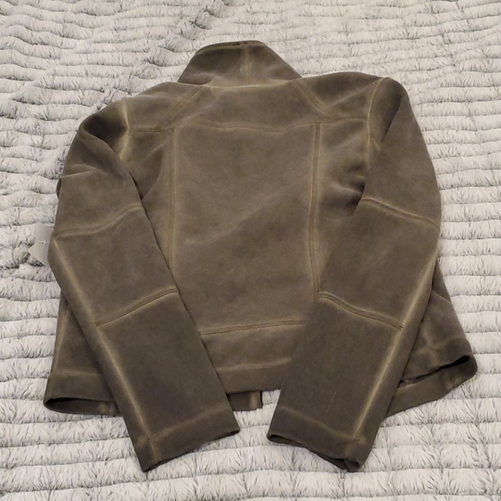 Bagatelle Washed Scuba Faux-Suede Drape Jacket - Picture 13 of 13